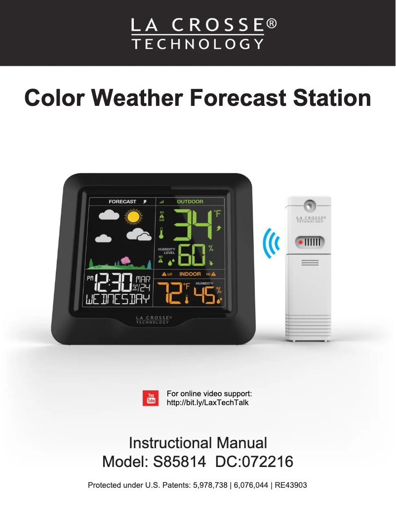 Image de la première page du manuel de l'appareil S85814