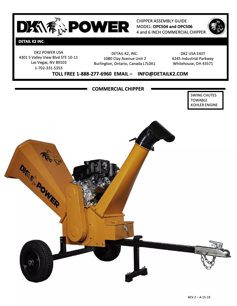 Page n°1 - Manuel utilisateur DK2 Power OPC566E