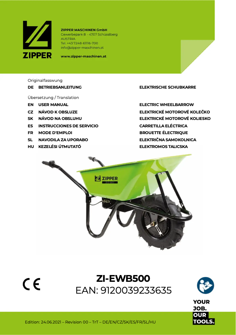 Page n°1 - Manuel utilisateur Zipper ZI-EWB500