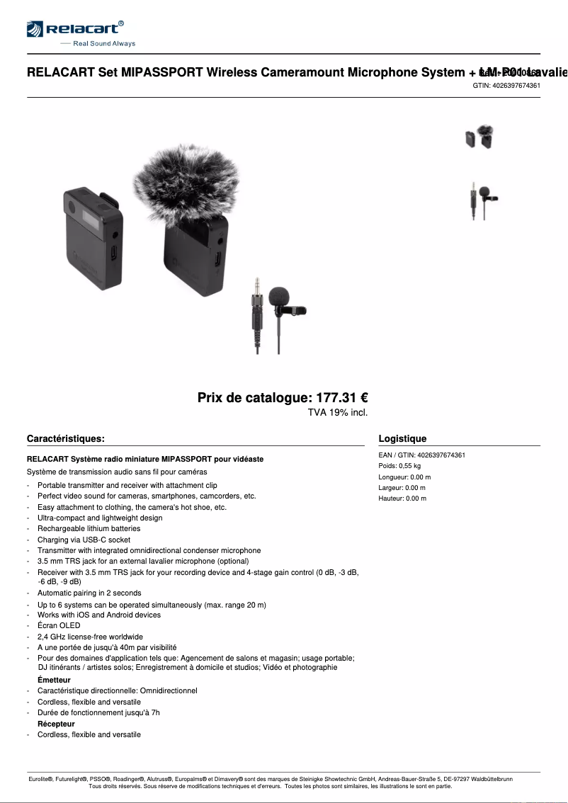 Page n°1 - Manuel utilisateur Relacart LM-P01