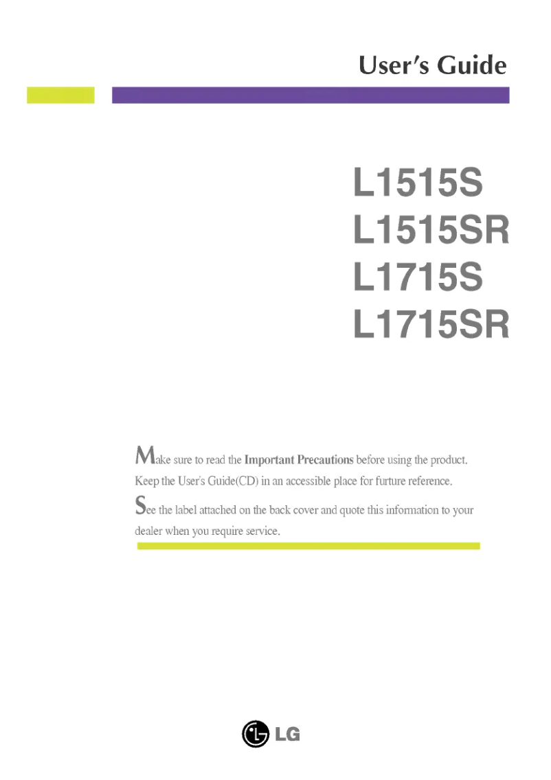 Page n°1 - Manuel utilisateur LG L1715SL