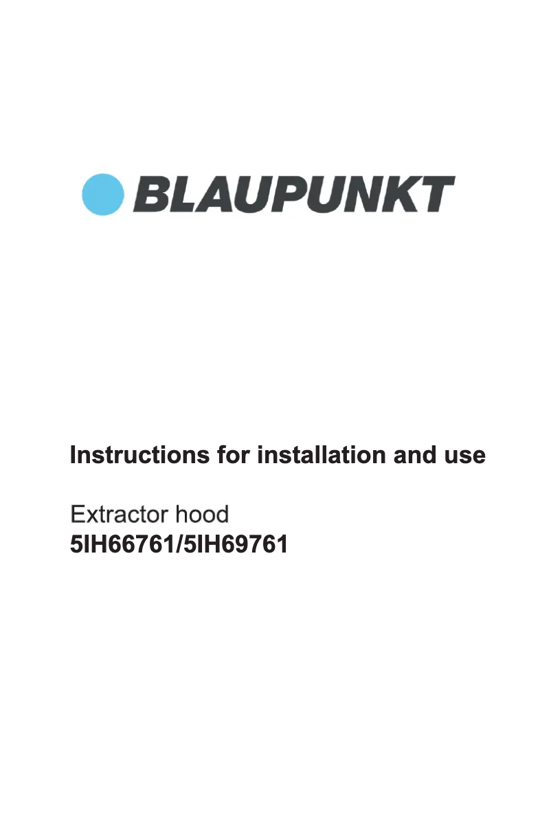 Page 1 of the manual User Manual Blaupunkt 5IH69761