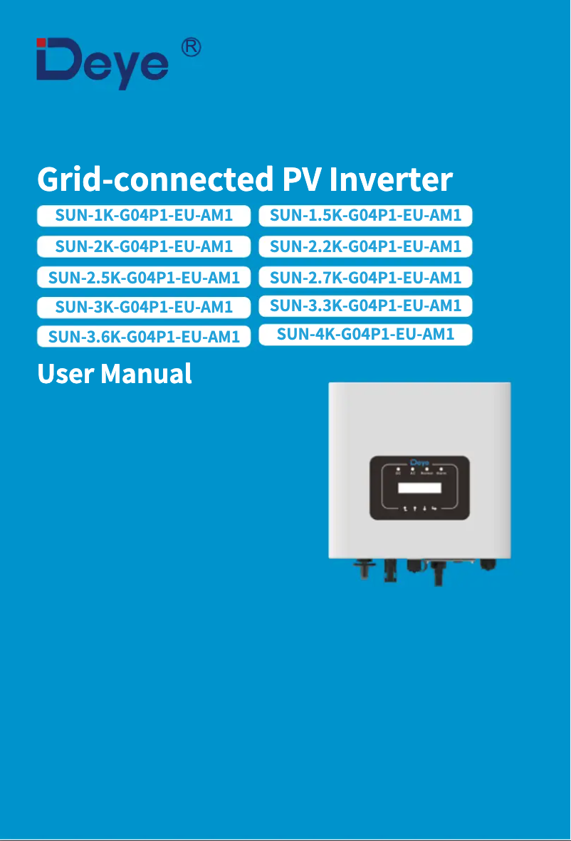 Página 1 del manual Manual de usuario Deye SUN-3.3K-G04P1-EU-AM1
