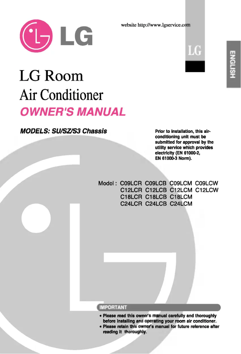 Page n°1 - Manuel utilisateur LG HSUC2463R70