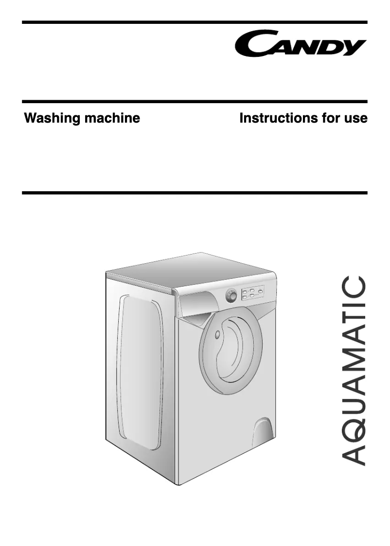 Page 1 de la notice Manuel utilisateur Candy AQUA 100F/1-80