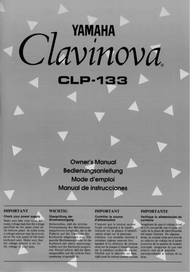 Image de la première page du manuel de l'appareil Clavinova CLP-133