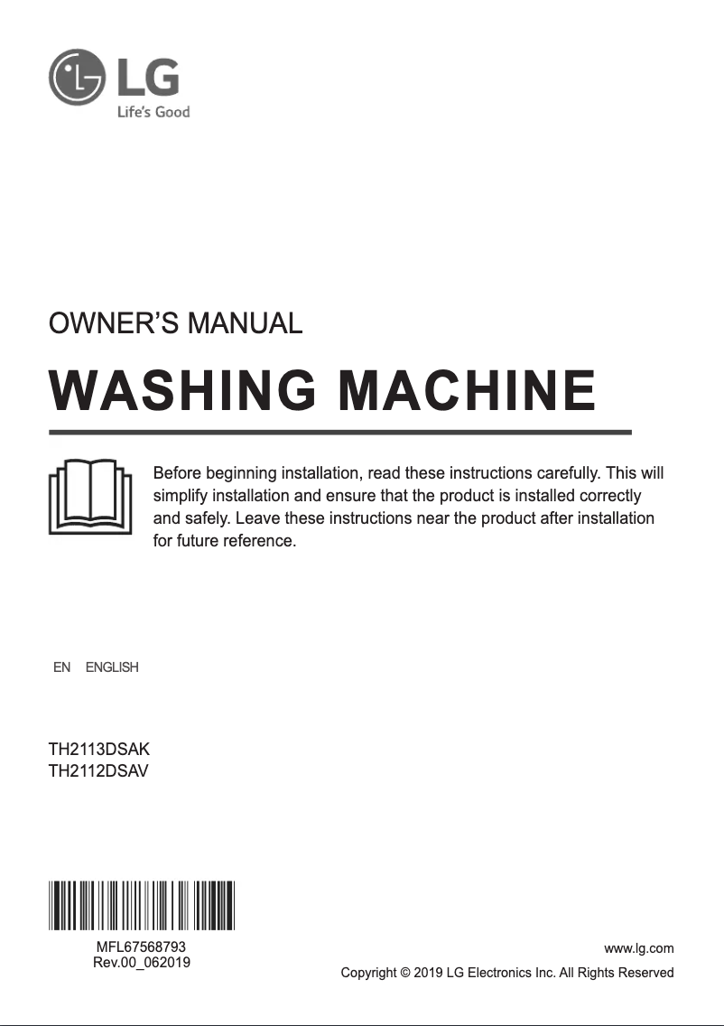 Page 1 de la notice Manuel utilisateur LG TH2112DSAV