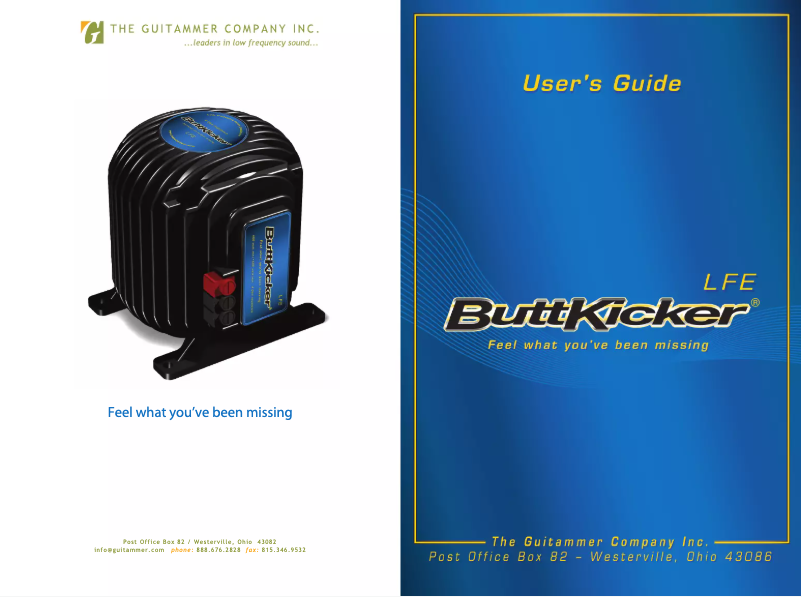 Página 1 del manual Manual de usuario ButtKicker BK-LFE