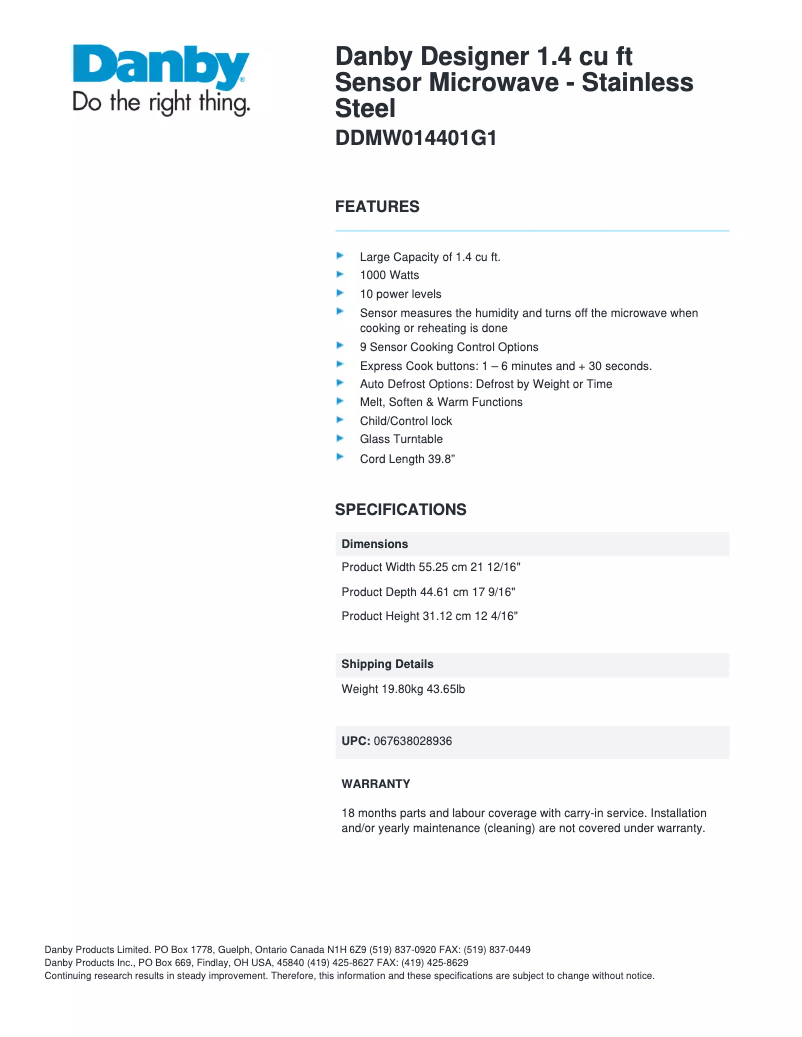 Image de la première page du manuel de l'appareil DDMW014401G1