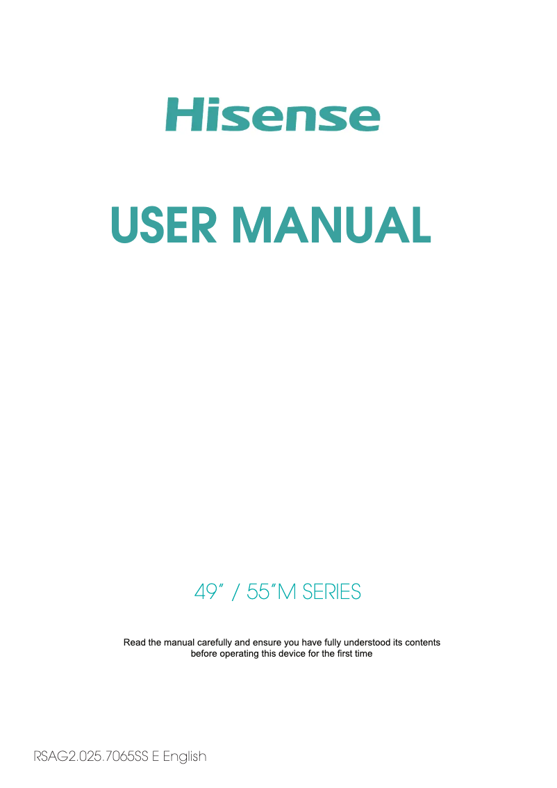Page n°1 - Manuel utilisateur Hisense 49BM66AE