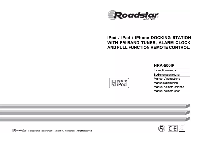 Page 1 de la notice Manuel utilisateur Roadstar HRA-500IP