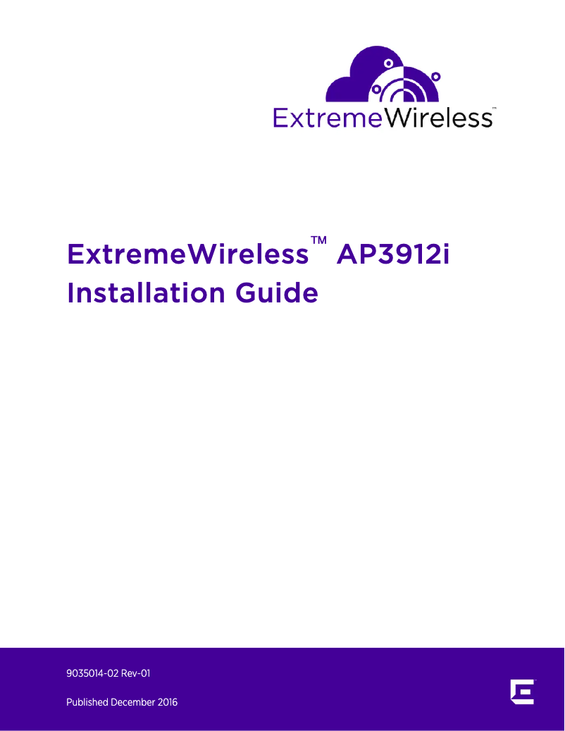 Page n°1 - Manuel utilisateur Extreme Networks AP3912i