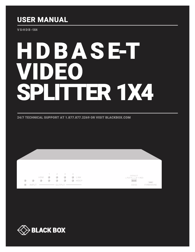 Page n°1 - Manuel utilisateur Black Box VS-HDB-1X4