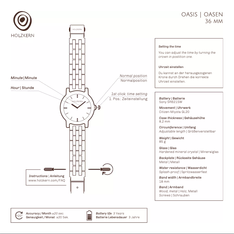 Page 1 de la notice Manuel utilisateur Holzkern Chebika