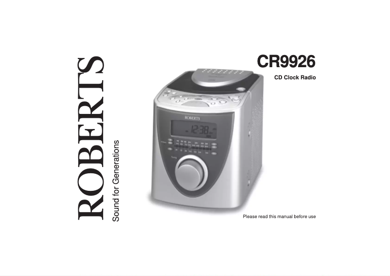 Page n°1 - Manuel utilisateur Roberts CR9926
