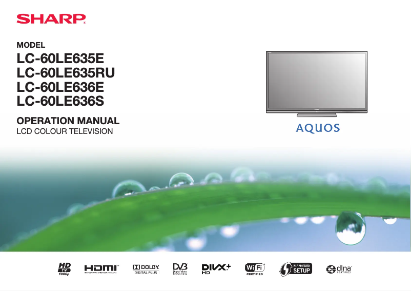 Page n°1 - Manuel utilisateur Sharp LC-60LE636E