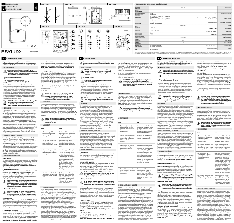 Page n°1 - Manuel utilisateur Esylux CDS-A/T