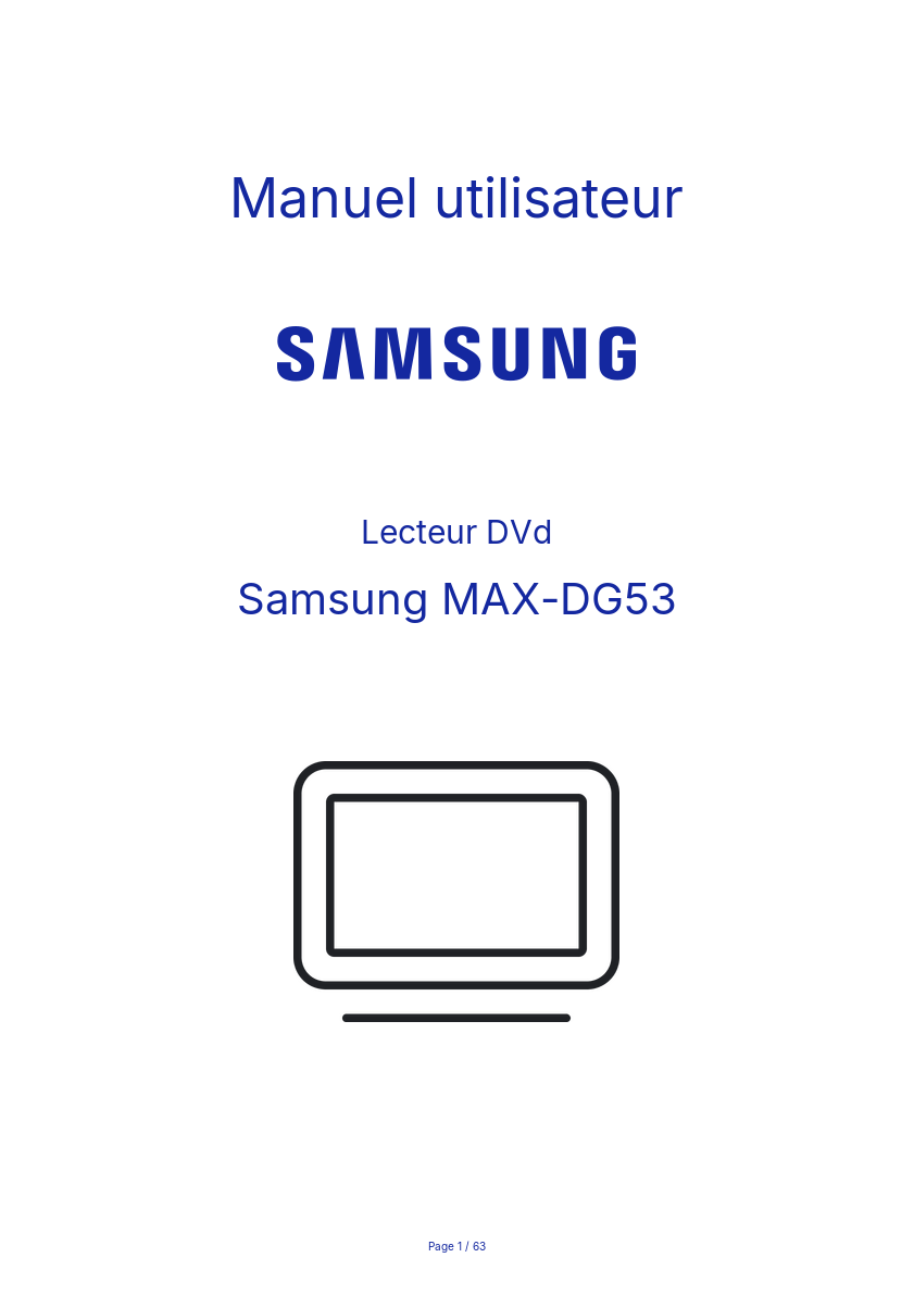 Image de la première page du manuel de l'appareil MAX-DG53