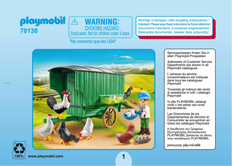 Page n°1 - Manuel utilisateur Playmobil 70138