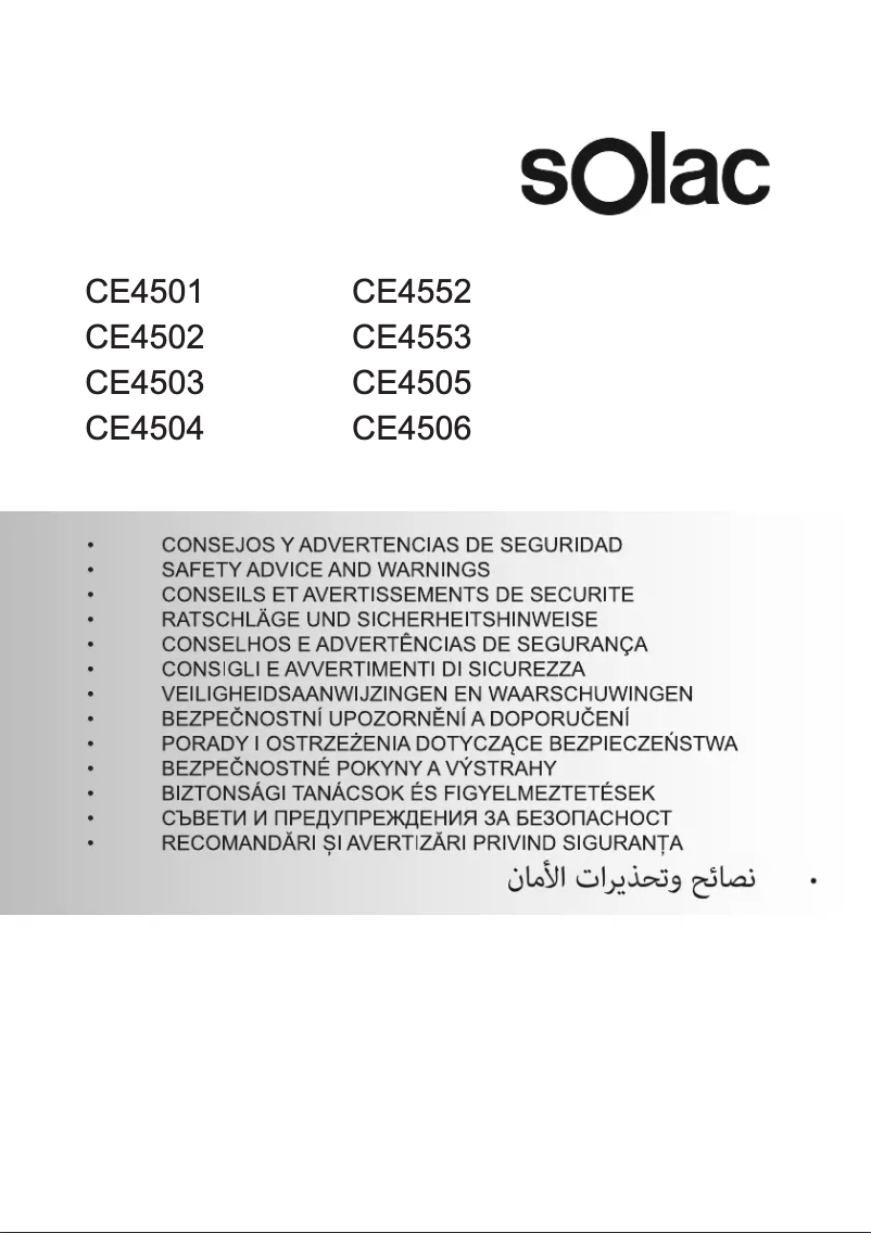 Page n°1 - Instructions de sécurité Solac Squissita Easy CE4504