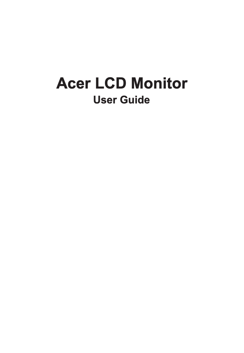 Page n°1 - Manuel utilisateur Acer KG241P