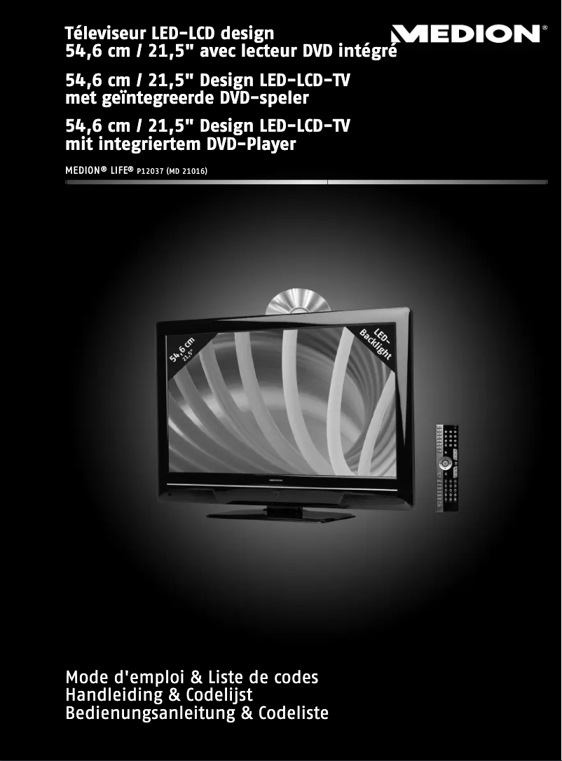 Page 1 de la notice Manuel utilisateur Medion LIFE P12037 MD 21016