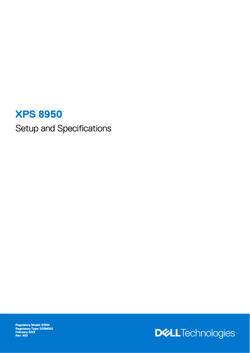 Page n°1 - Guide d'installation Dell XPS 8950
