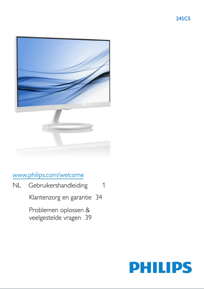 Page n°1 - Manuel utilisateur Philips Brilliance 245C5QHSW