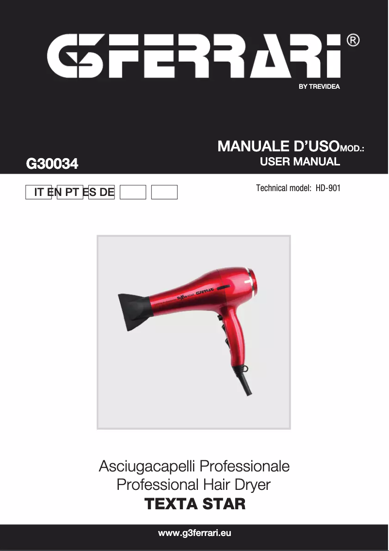Page n°1 - Manuel utilisateur G3 Ferrari TestaStar G30034