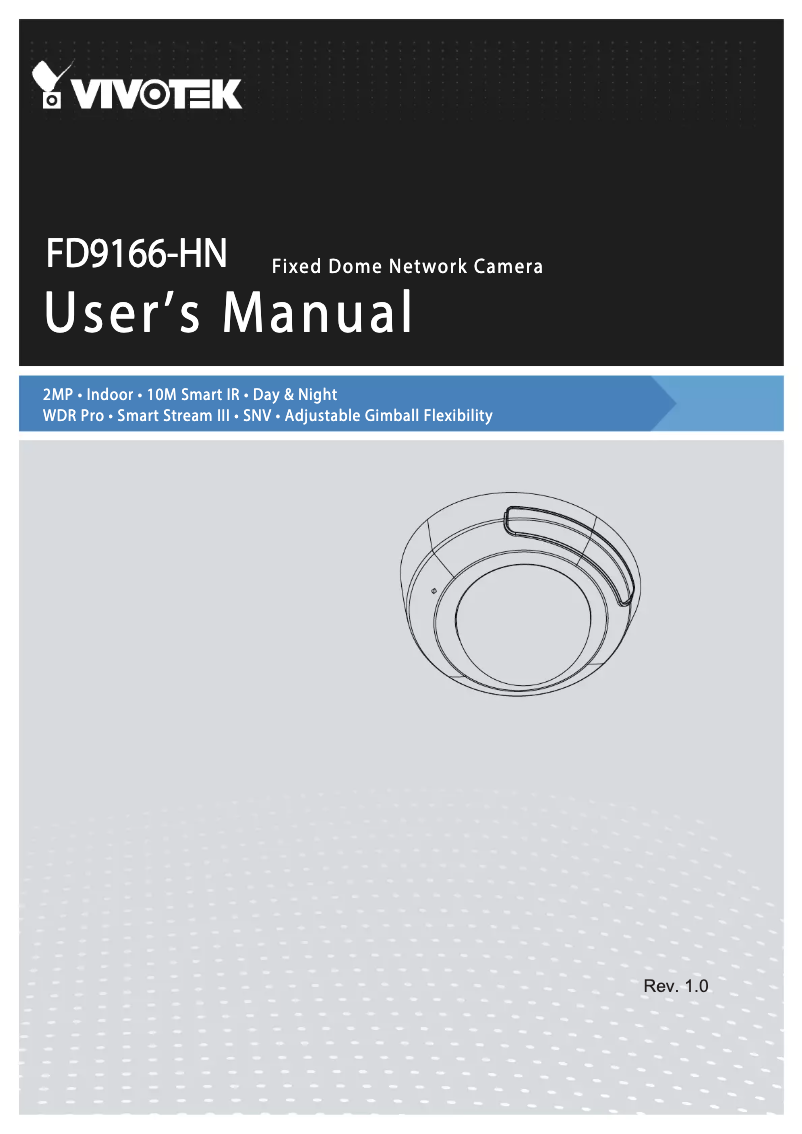 Page n°1 - Manuel utilisateur Vivotek FD9166-HN