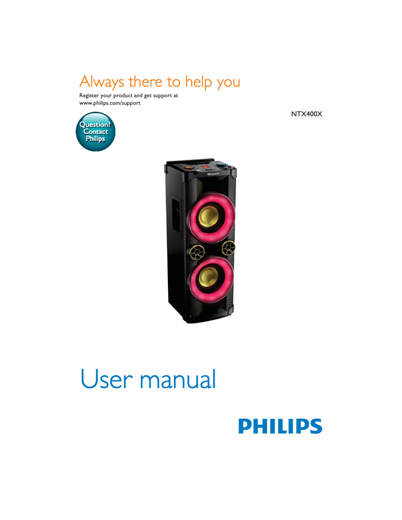 Page 1 de la notice Manuel utilisateur Philips NTX400X