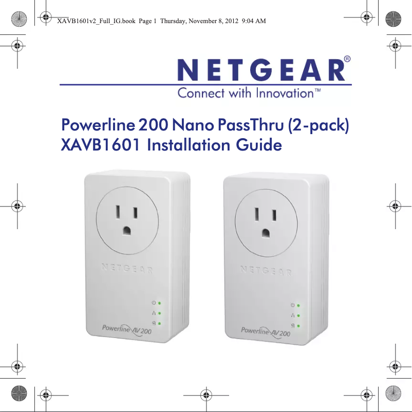 Page 1 de la notice Guide d'installation Netgear XAVB1601v2