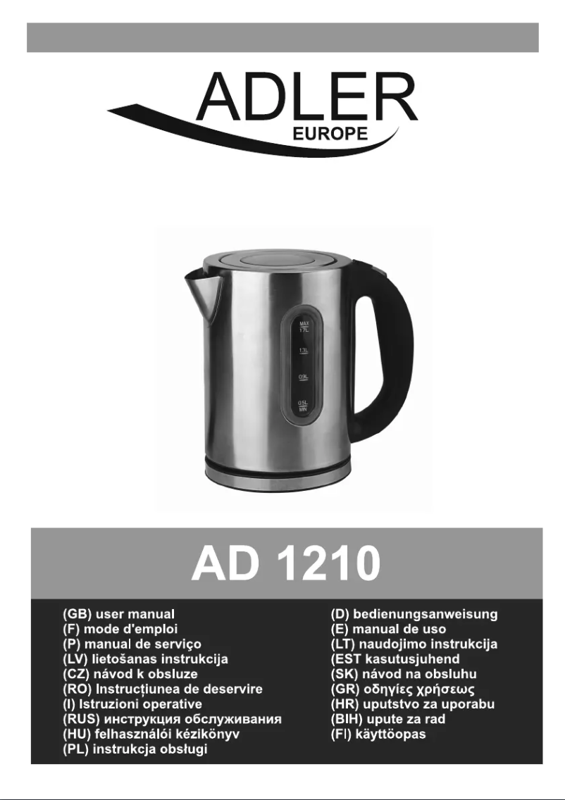 Image de la première page du manuel de l'appareil AD 1210