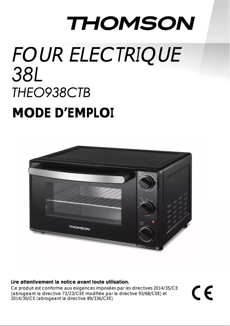 Page n°1 - Manuel utilisateur Thomson THEO938CTB
