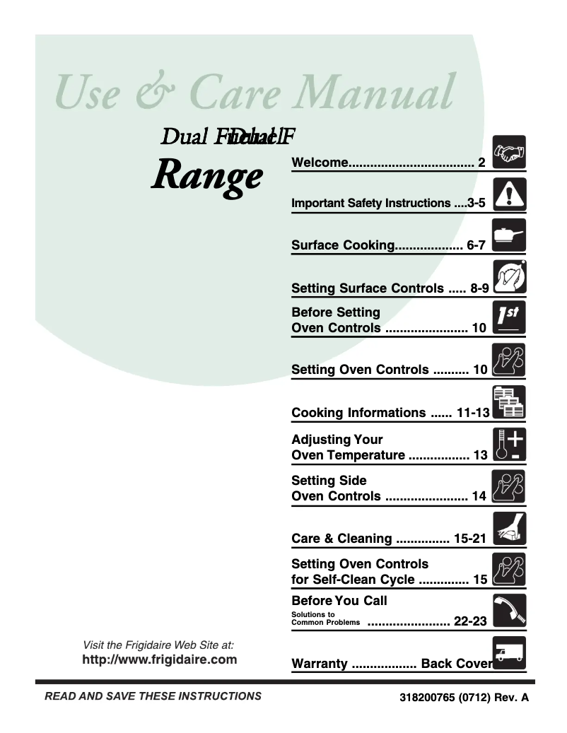 Image de la première page du manuel de l'appareil PLCF489GC