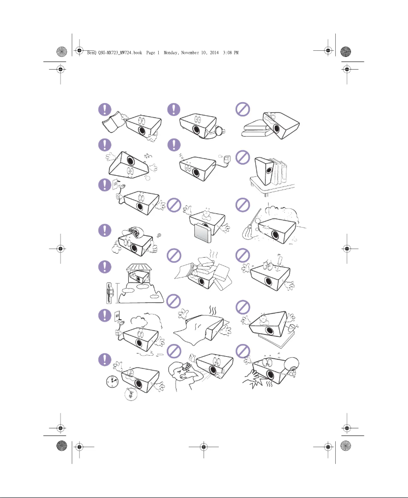 Page 1 de la notice Guide de démarrage rapide BenQ MX723