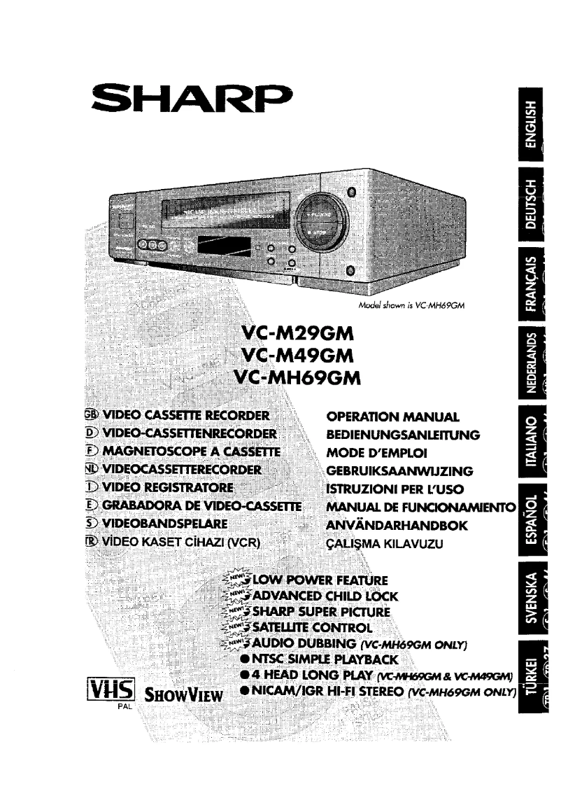 Page n°1 - Manuel utilisateur Sharp VC-MH69