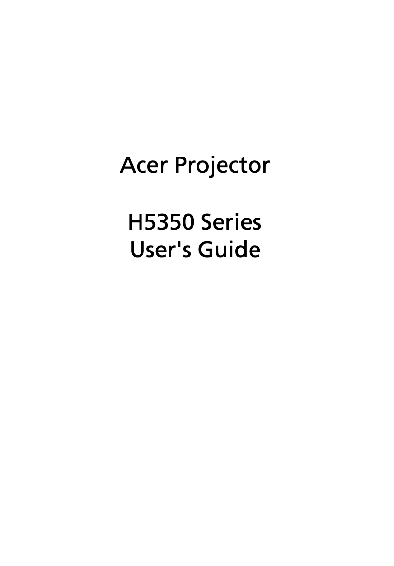 Page 1 de la notice Manuel utilisateur Acer H5350