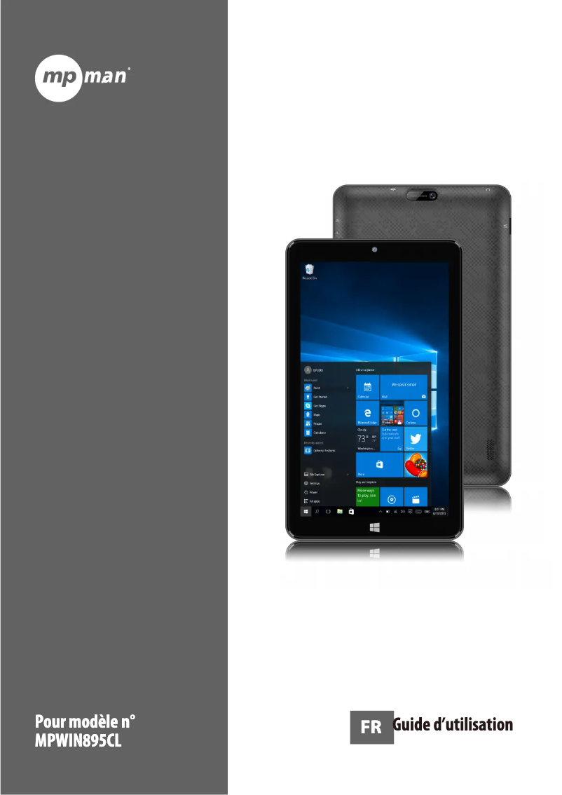 Page 1 de la notice Manuel utilisateur Mpman MPWIN895CL