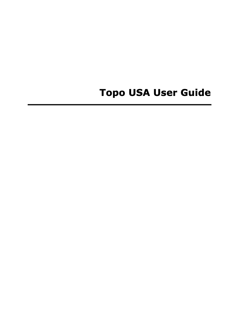 Image de la première page du manuel de l'appareil Topo USA