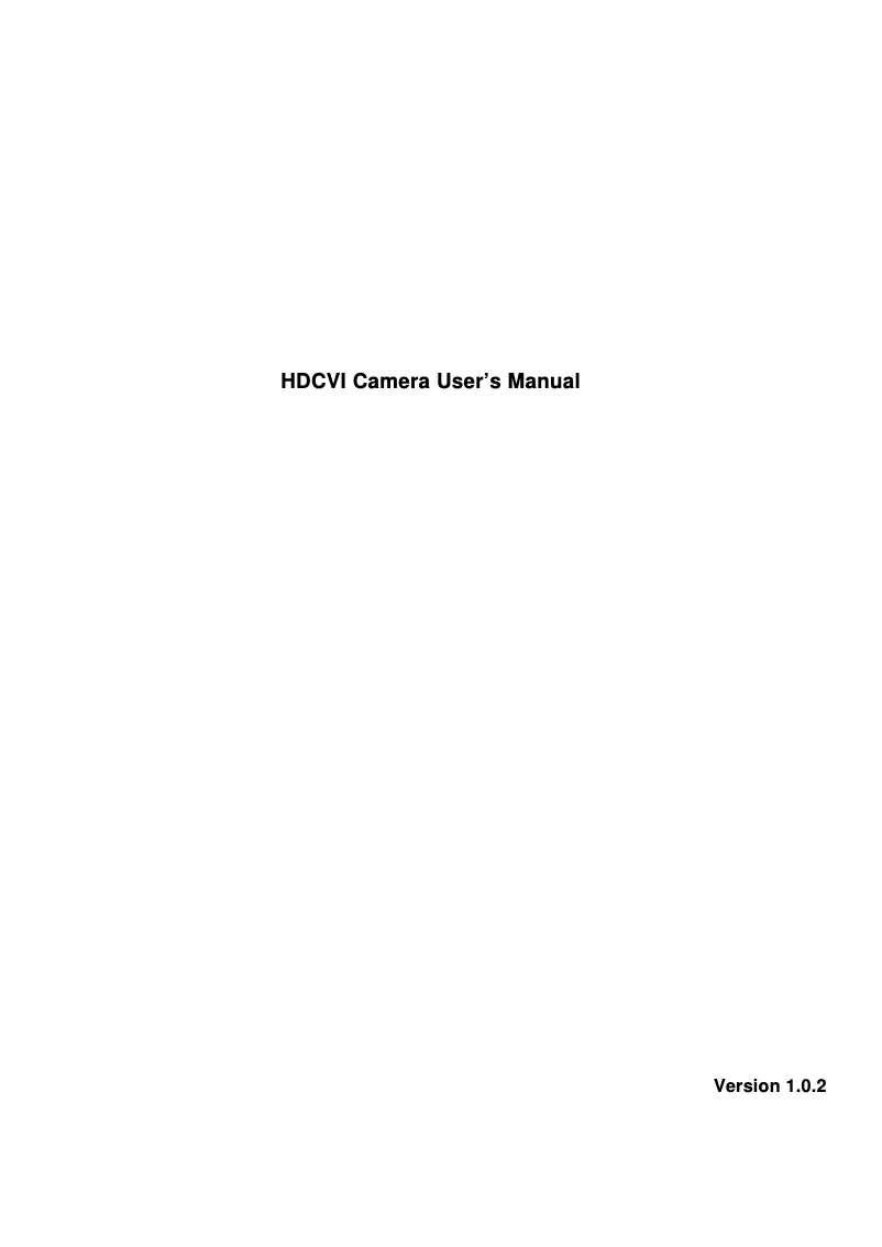 Page n°1 - Manuel utilisateur Dahua Technology DH-HAC-HDW1200R-VF