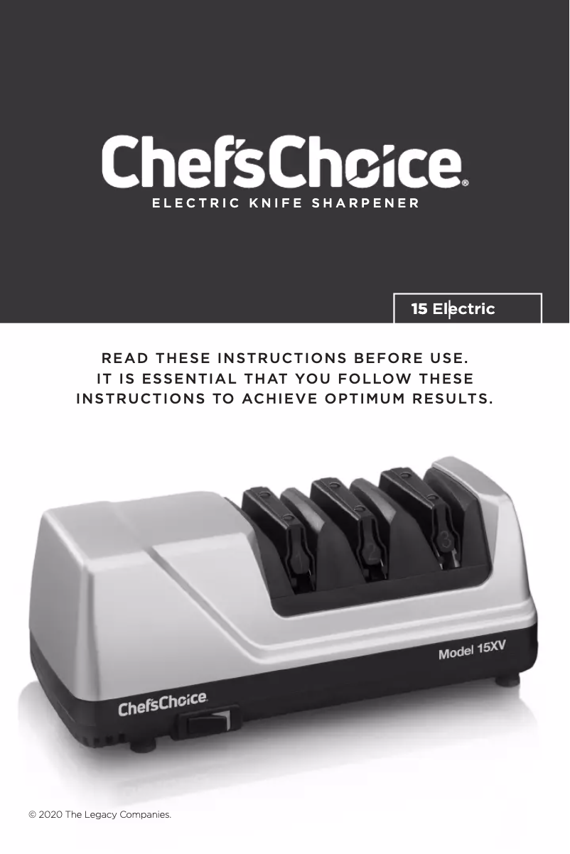 Page 1 de la notice Manuel utilisateur Chef's Choice 15XV