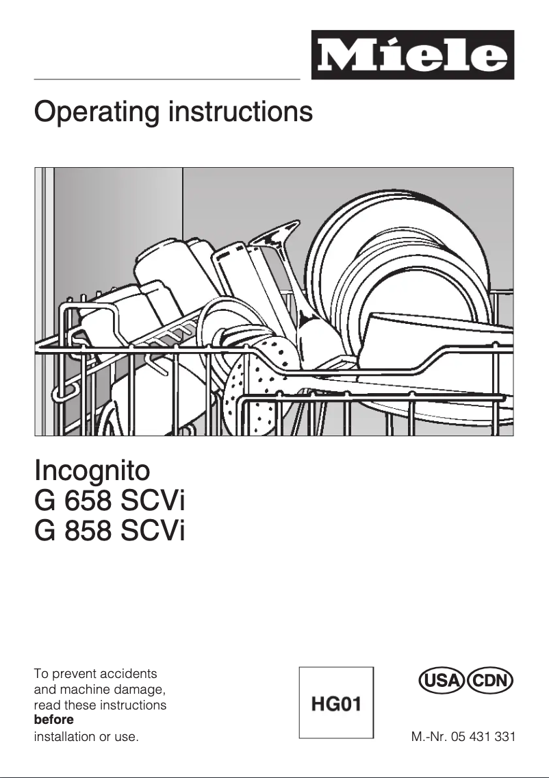 Page n°1 - Manuel utilisateur Miele G 858 SCVI