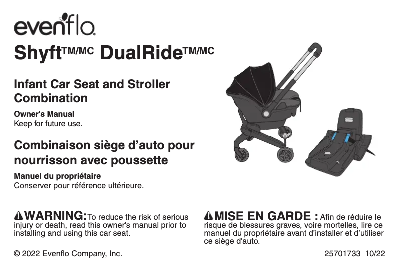 Page 1 de la notice Manuel utilisateur Evenflo Shyft DualRide