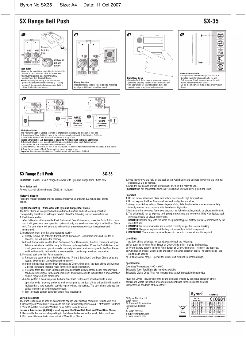 Imagen de la primera página del manual del dispositivo SX35