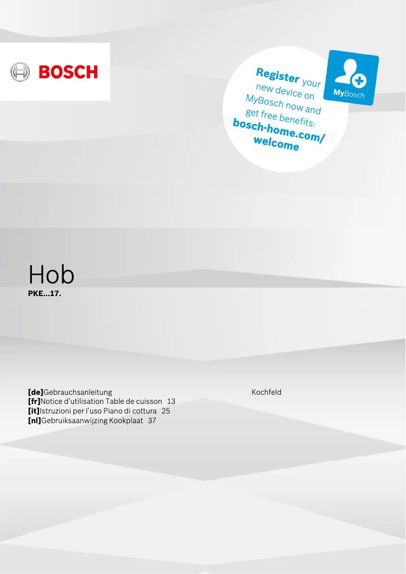 Page 1 de la notice Manuel utilisateur Bosch PKE611D17E