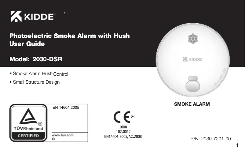 Page 1 de la notice Manuel utilisateur Kidde 2030-DSR