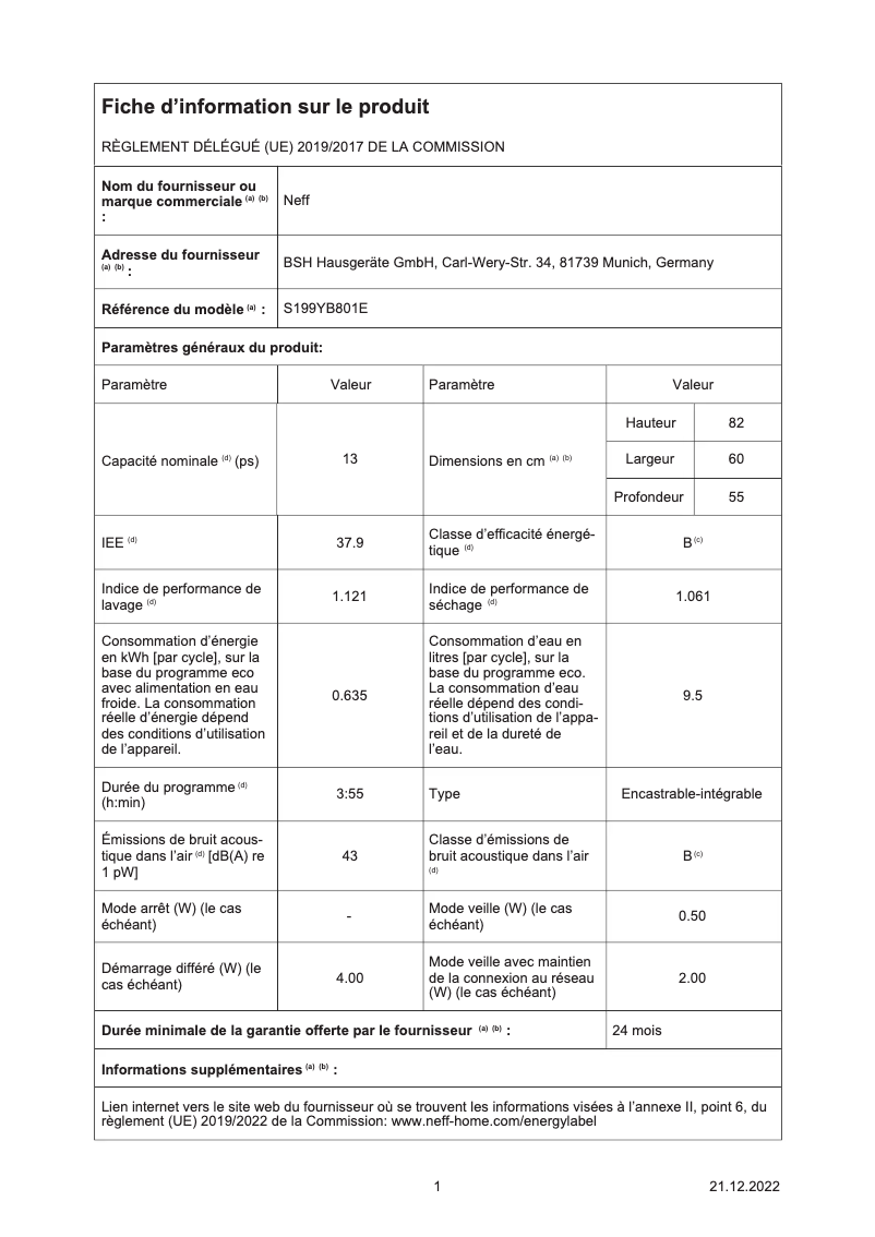 Image de la première page du manuel de l'appareil S199YB801E
