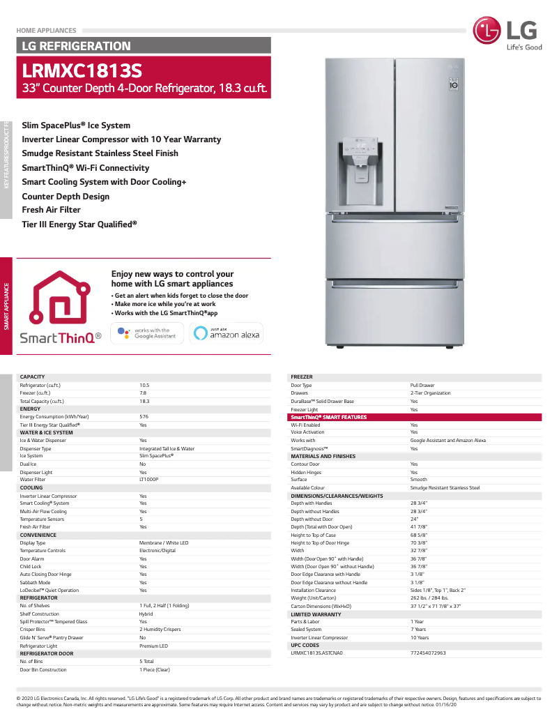 Imagen de la primera página del manual del dispositivo LRMXC1813S