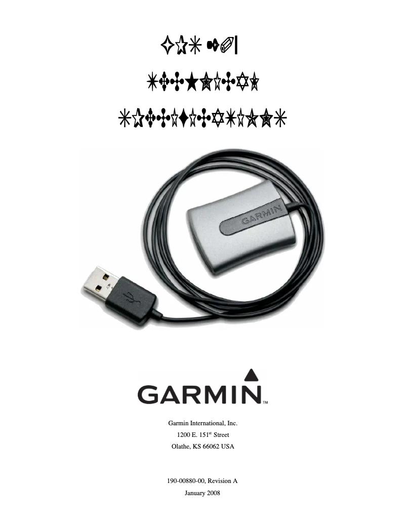 Page 1 de la notice Manuel utilisateur Garmin GPS 20x